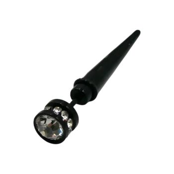 Stainless Steel Black acrylic Ear Stretcher