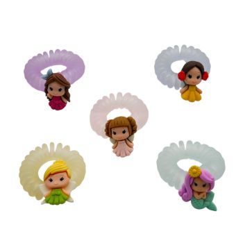 Assorted Princess Hair Coils Elastics