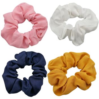 Assorted chiffon scrunchies
In assorted colour of Baby Pink, Mustard, Navy and White.
12 Scrunchies Per Pack.