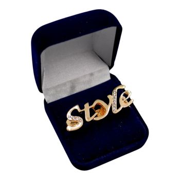 Boxed Diamante Style Double Finger Ring