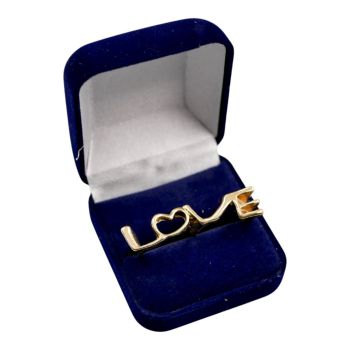 Boxed Diamante Love Double Finger Ring