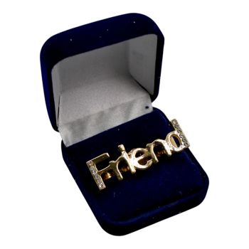Boxed Diamante Friend Double Finger Ring