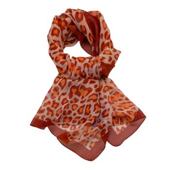 Tiger Print Chiffon Scarf
