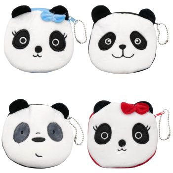 Plush velvet, panda design coin purses.
In 4 assorted designs.
