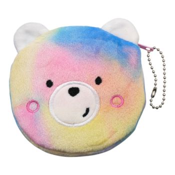 Plush velvet, Multicolour bear design coin purses.
