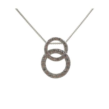 Silver Clear CZ Circle Pendant