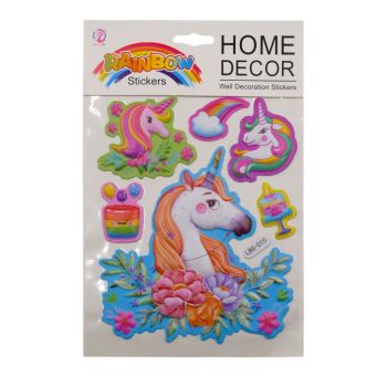 Assorted Embossed Unicorn Wall Stickers