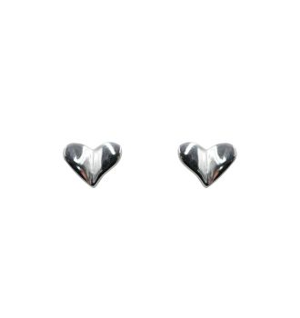 Silver Heart Stud Earrings
