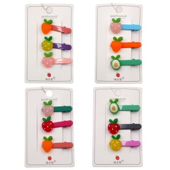 Kids Painted Concord Clip with Resin Fruits