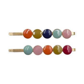 Hair Slides With Enamel Decoration