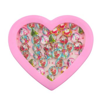 Children's Boxed Assorted Christmas Themed Rings