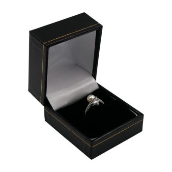 Classic Black Leatherette Ring Box