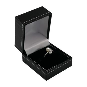 Classic Black Leatherette Ring Box