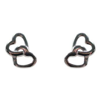 Sterling Silver interlocking heart design stud earrings.

