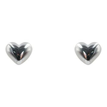 Sterling Silver heart stud earrings.
