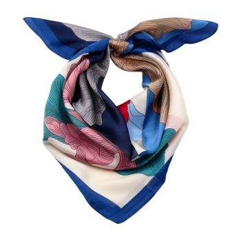 Floral Print Satin Square Scarf