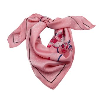Floral Print Satin Square Scarf
