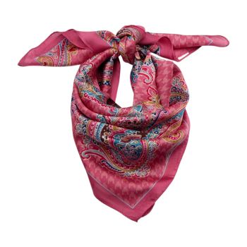 Paisley Print Satin Square Scarf