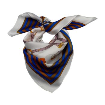 Carriage Chain War Horse Print Satin Square Scarf