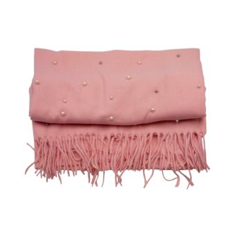 Pearl Pink Color Tassel Scarf