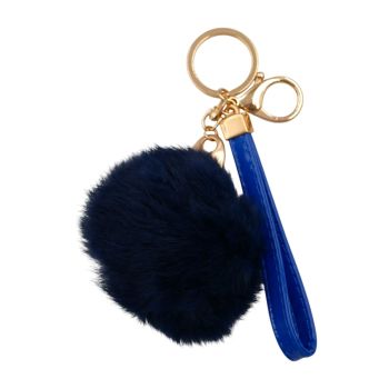 Faux Fur Pom Pom Bag Charm Keyring