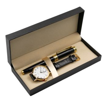 Gents Boxed Ink Pen & Watch Gift Set