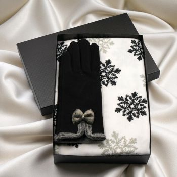 Ladies Boxed Endless Loop Scarf & Gloves Gift Set
