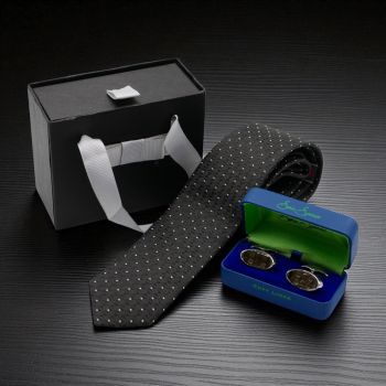 Gents Boxed Cufflinks & Tie Set