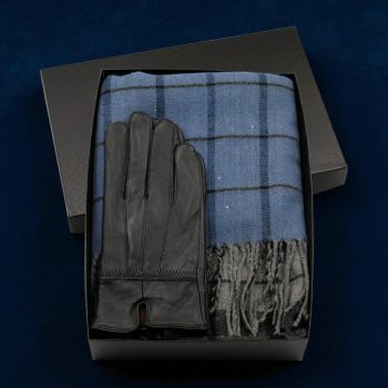 Ladies Boxed Scarf & Leather Gloves Gift Set