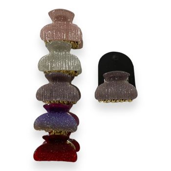Gold Colour Plated Assorted Glitter Mini Clamps