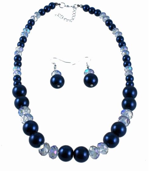Venetti Glass Pearl & Bead Necklace and Drop Earrings Set (£1.95 Each)