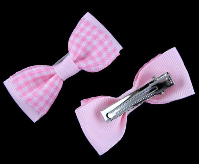 Gingham Bow Hair Concords (35p Per Card; Approx 18p Per Concord)