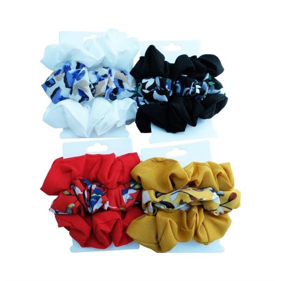 Assorted Floral Chiffon Scrunchies (Approx 54p Per Card)