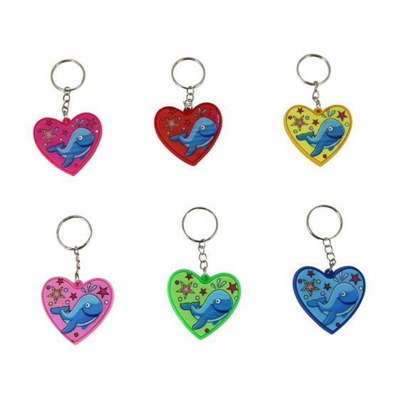 Assorted Heart & Whale Keyrings (20p Each)