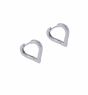 Rhodium plated sterling Silver heart shaped hinged huggie earrings.
