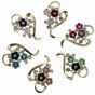 Assorted Diamante Floral Brooches (75p Each)