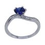 Rhodium plated sterling silver ladies ring set with Clear and Sapphire cubic zirconia stones.
Can be worn together or separately.