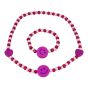Smiley face and heart design, elasticated wooden bead necklace and bracelet set
