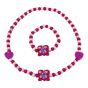 Butterfly and Heart design, elasticated wooden bead necklace and bracelet set
