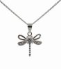 Silver Clear CZ Dragonfly Pendant