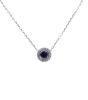Rhodium plated sterling Silver necklace with Clear and Amethyst cubic zirconia stones.
