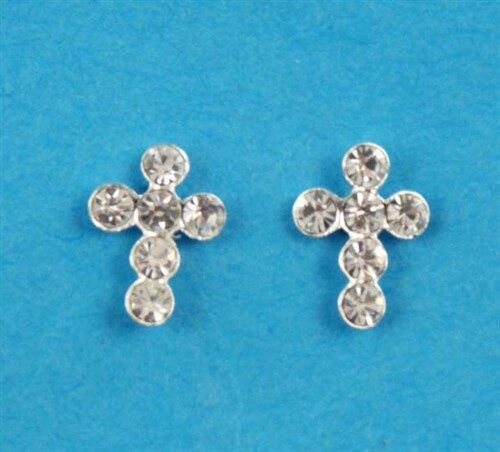 Austrian Crystal Cross Earrings