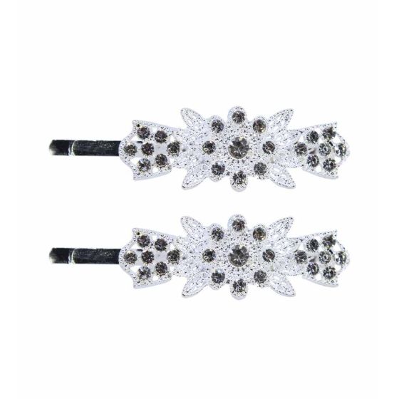 Diamante Flower Hair Slides (£0.70 per card)