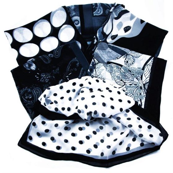 Assorted Black and White Scarves (£1.45 Each)
