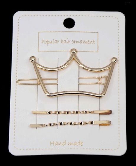 Twist Hair slides & Crown Clip Set (60p per card)