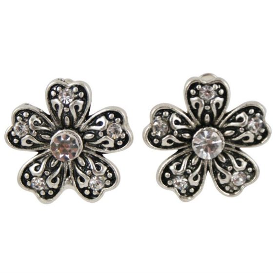 Venetti Diamante Flower Clip-on Earrings (90p Per Pair)
