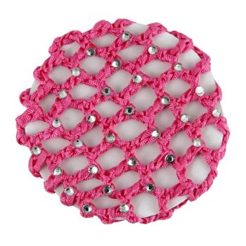 Bright Pink Diamante Bun Nets (35p Each)