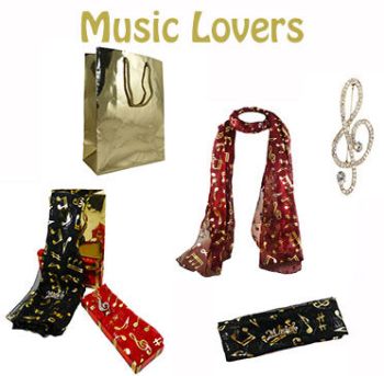 Music Note Scarf & Brooch Offer (£3.10 Each + FREE gift bag)