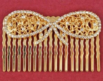 Crystal Bow Hair Comb (£0.90 Each)