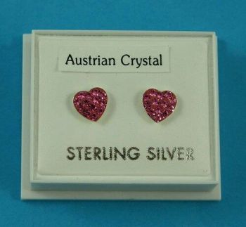 Austrian Crystal Heart Studs (£3.80 each)